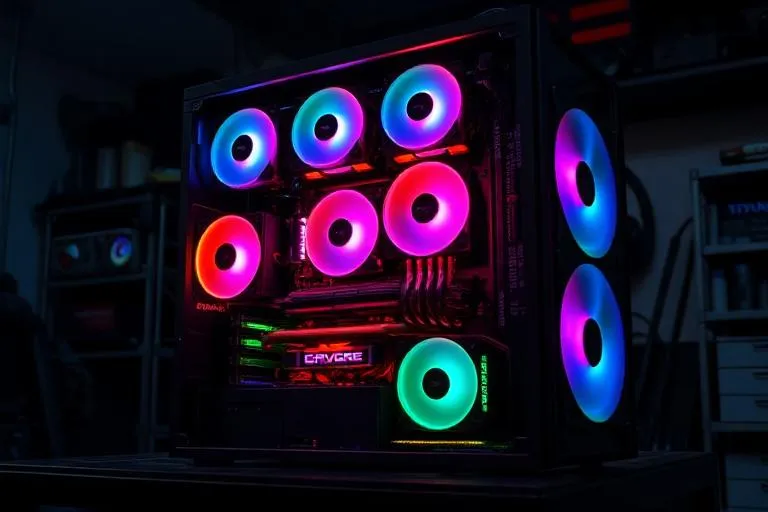Custom-built gaming PC with RGB lighting and high-end GPU in Sterling, VA