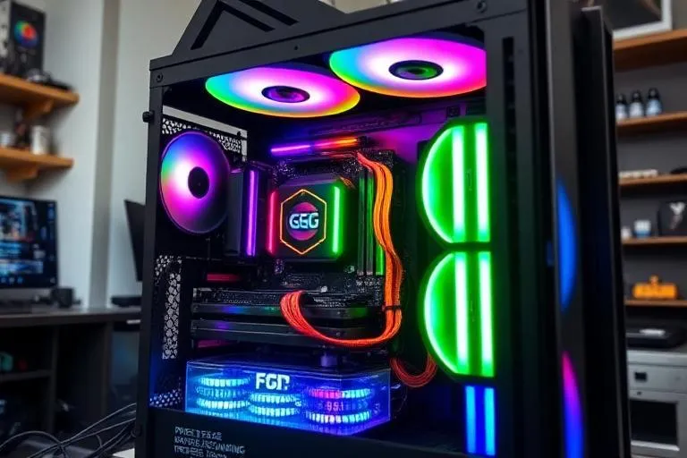 Custom business desktop PC build with clean cable management